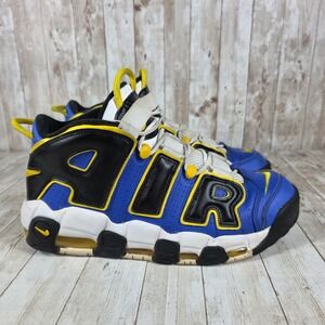 Nike Air More Uptempo GS Black Royal Yellow Basketball Shoes Sneakers